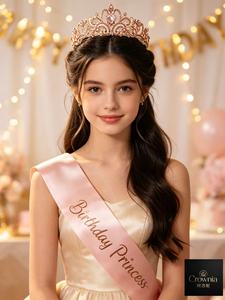 ชุดมงกุฎ<span class=keywords><strong>เจ้า</strong></span><span class=keywords><strong>หญิง</strong></span>วันเกิด พร้อมสายสะพายประดับเพชรหลากสี สำหรับตกแต่งงานวันเกิดเด็กผู้หญิง - Product Image 5