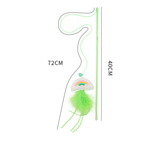 Jouet interactif créatif en gros pour chat : bâtonnet attrayant en plastique avec plumes et clochette pour animaux de compagnie, jouet de stimulation et d'agitation - Product Image 3