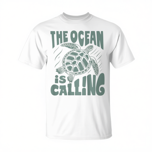 T-shirt The Ocean Is Calling Turtle Back, design nature et plage - Product Image 2