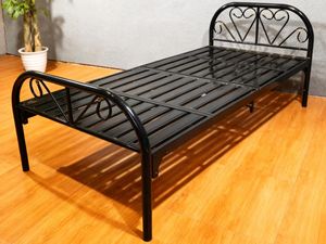 Cama Plegable Individual de Hierro Forjado, Diseño Metálico, Ideal para Hogar, Oficina o Camping - Product Image 2