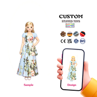 Poupée en peluche personnalisée noire en robe longue pour fille, vente directe d'usine, commande selon l'image pour des poupées de haute qualité, jouet en peluche sur mesure