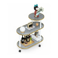 Table d'appoint mobile transfrontalière en MDF avec rangement et roulettes pour appartement locatif, salon/chambre - Étagère d'angle moderne nordique