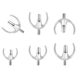 Têtes de remplacement pour clous d'oreille en alliage de titane F136 à trois griffes, creuses, de type à vis, forme géométrique, bijoux de piercing unisexe - Product Image 1