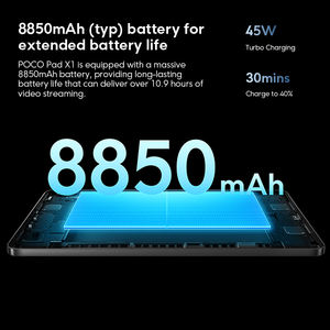 POCO Pad X1 WiFi con plataforma móvil Snapdragon 7+ Gen 3, pantalla cristalina de 11.2 pulgadas, 3.2K y 144Hz, 8850mAh (típico), 8+512GB - Product Image 3