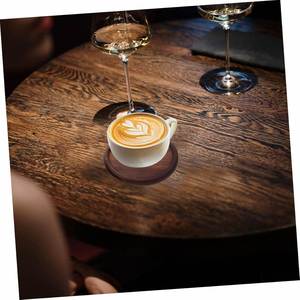 Sous-verres en bois de hêtre/noyer personnalisés avec logo, pour tasses à thé et café, 8,8 cm, modernes, de haute qualité, pour la maison et l'hôtellerie - Product Image 5