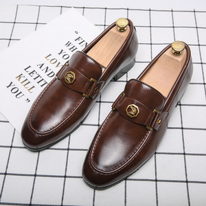 Qualité hommes chaussures habillées ombre mocassins en cuir verni luxe mode sans lacet chaussures de mariage hommes Style Oxford chaussures habillées - Product Image 5
