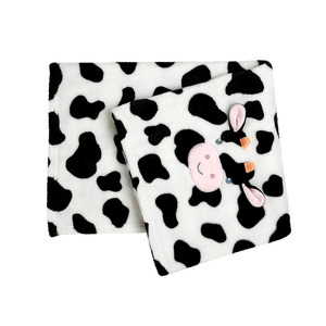 7542 Adorable cochecito de bebé de dibujos animados vaca estampados franela polar manta ducha <span class=keywords><strong>regalos</strong></span> <span class=keywords><strong>para</strong></span> recién nacido piel amigable bebé vaca Manta - Product Image 3
