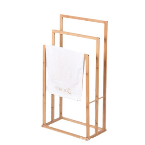 Porte-serviettes en bambou à 3 niveaux, pliable, design minimaliste, pour salle de bain et usage domestique - Product Image 5