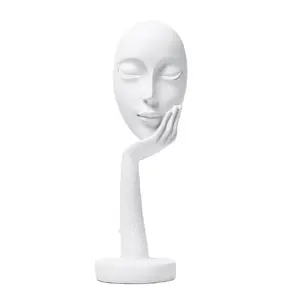 Resina para decoração de artesanato, resina para escultura, molde, peças de decoração de casa, enfeite de rosto branco de luxo