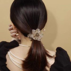 Accessoires de cheveux en cristal de kevlar de luxe léger, fleur, <span class=keywords><strong>queue</strong></span> de <span class=keywords><strong>cheval</strong></span>, accessoires de cheveux en maille exquis, brillant, anneaux de cheveux en forme de tournesol, boules - Product Image 3