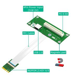 NGFF (<span class=keywords><strong>M</strong></span>.2) مفتاح A/E إلى PCI-E X8 + بطاقة الناهض USB مع سرعة عالية إكسبرس X4 - Product Image 2