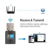 Adaptateur USB WIFI et Bluetooth 4.2 Deux en Un RTL8723DU 150Mbps, Carte Réseau sans Fil USB et Dongle Combo WIFI BT 4.2 pour Ordinateur