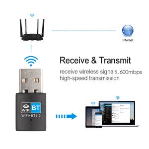 อะแดปเตอร์ 2 in 1 USB WIFI BT4.2 รุ่น RTL8723DU ความเร็ว 150Mbps การ์ดเชื่อมต่อเครือข่ายไร้สาย USB แบบไร้สาย WIFI และ BT 4.2 คอมโบดองเกิลสำหรับคอมพิวเตอร์ - Product Image 4