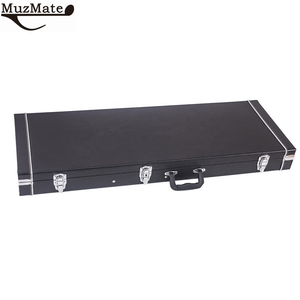 Étui de <span class=keywords><strong>guitare</strong></span> vintage rectangulaire de grande taille en coque rigide noire, super protection - Product Image 5