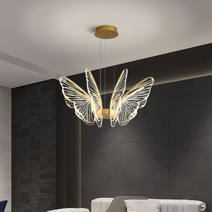 Moderne Simple Filet LED Plafond <span class=keywords><strong>Lustre</strong></span> Creative Papillon Chambre En Fer Forgé Salon Suspendu pour <span class=keywords><strong>Amazon</strong></span> En Gros Moyen - Product Image 2