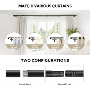 YIJIALE Double 28 bis 48 Zoll verstellbarer ausziehbarer Vorhang Tige Rideaux Großhandel ausziehbare doppelte Gardinen stangen - Product Image 5