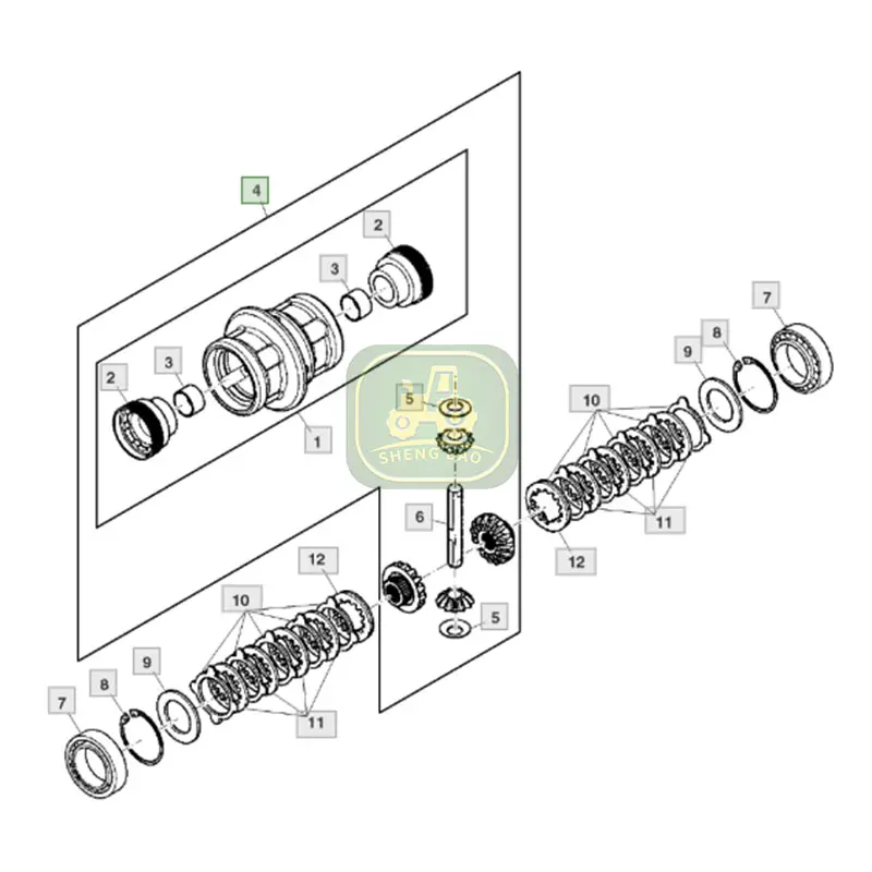 Kit de engranajes RE204874 de pieza de alta calidad compatible con JD 5045E, 5065E, 5075E, 5090E, 5090EH, 5103, 5105, 5220, 5225, 5303, 5310, 5325