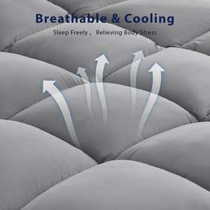 Sur-matelas rafraîchissant Super Queen Size Extra Thick Plush Bed Topper Alternative Overfilled Soft Mattress Pad pour les maux de dos - Product Image 3