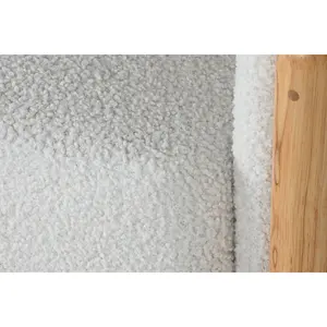 Fauteuil en bois en polyester 81X78X82 blanc boucle - Product Image 2