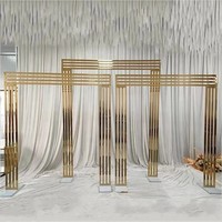 Arche de mariage carrée en métal doré, pliable, durable et écologique, marque Yingsheng, pour événements et scènes de fête - Vente en gros
