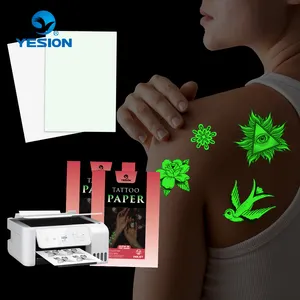 YESION Manufacturer Printable Blank Temporary Tattoo Adhesive Paper Glow In The Dark Tattoos Transfer Paper For Inkjet Printer