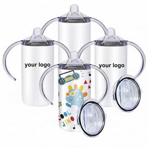 Gobelet isotherme classique personnalisable en acier inoxydable de 12 oz avec poignée, pour bébés et enfants, idéal pour l'extérieur, avec sublimation, tasse à bec. - Product Image 2