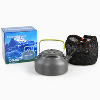 Bouilloire à eau en alumine pour pique-nique en plein air, théière, ustensiles de cuisine portables, cafetière pour 1-2 personnes, randonnée, camping, voyage, 0,8 L