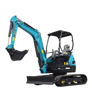 Excavatrice sur chenilles bleue avec bras et godet hydrauliques pour travaux de construction - Product Image 1