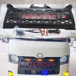 Parrilla Delantera para Toyota Hiace 14-19, Estilo GR, LED, Parachoques Delantero de Plástico ABS Negro con Etiqueta Roja - Product Image 2