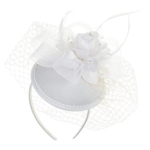 Women Elegant Classy Black Flower Mesh Lady Dress Wedding Party Hair Accessories <strong>Small</strong> Mini Sinamay Hats Church Hat <strong>Fascinator</strong> - Product Image 2