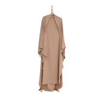Offre Spéciale : Ensemble Décontracté Léger Deux Pièces, Abaya Unie en Polyester avec Hijab de Prière pour Votre Usage Quotidien
