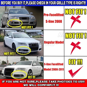 Nueva Cubierta de Parrilla para Faros Antiniebla Delanteros de Coche, Diseño de Panal Hexagonal, para Audi A6 C6 S-Line 2008-2011 4F0807681Q01C 4F0807681Q02C - Product Image 2