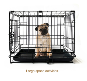<span class=keywords><strong>Cage</strong></span> pour <span class=keywords><strong>chien</strong></span> en métal carrée à 2 portes YOELLEN avec fermeture à poussoir, respirante, pliable et repliable - Product Image 1