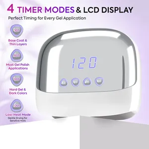 โคมไฟเล็บ LED ป้องกันรังสียูวี พร้อมพื้นที่กว้างพิเศษ, หลอด LED คู่ความยาวคลื่น 365+405 นาโนเมตร, ตั้งเวลาได้ 4 ระดับ 30 วินาที/60 วินาที/99 วินาที/120 วินาที - Product Image 4