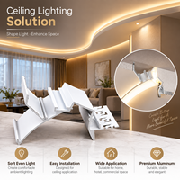 Profilé LED en aluminium pour éclairage indirect, forme personnalisée, canal encoche pour plafond, mur, éclairage linéaire décoratif intérieur