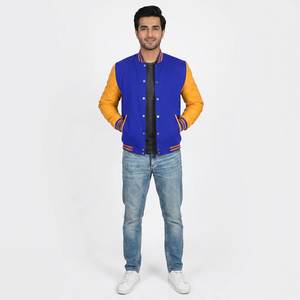 Fashion Trend Varsity Bomber College <b>Baseball</b> <b>Jacket</b> Plus Size <b>for</b> <b>Men</b> Stand Collar Front Logo Winter - Product Image 1