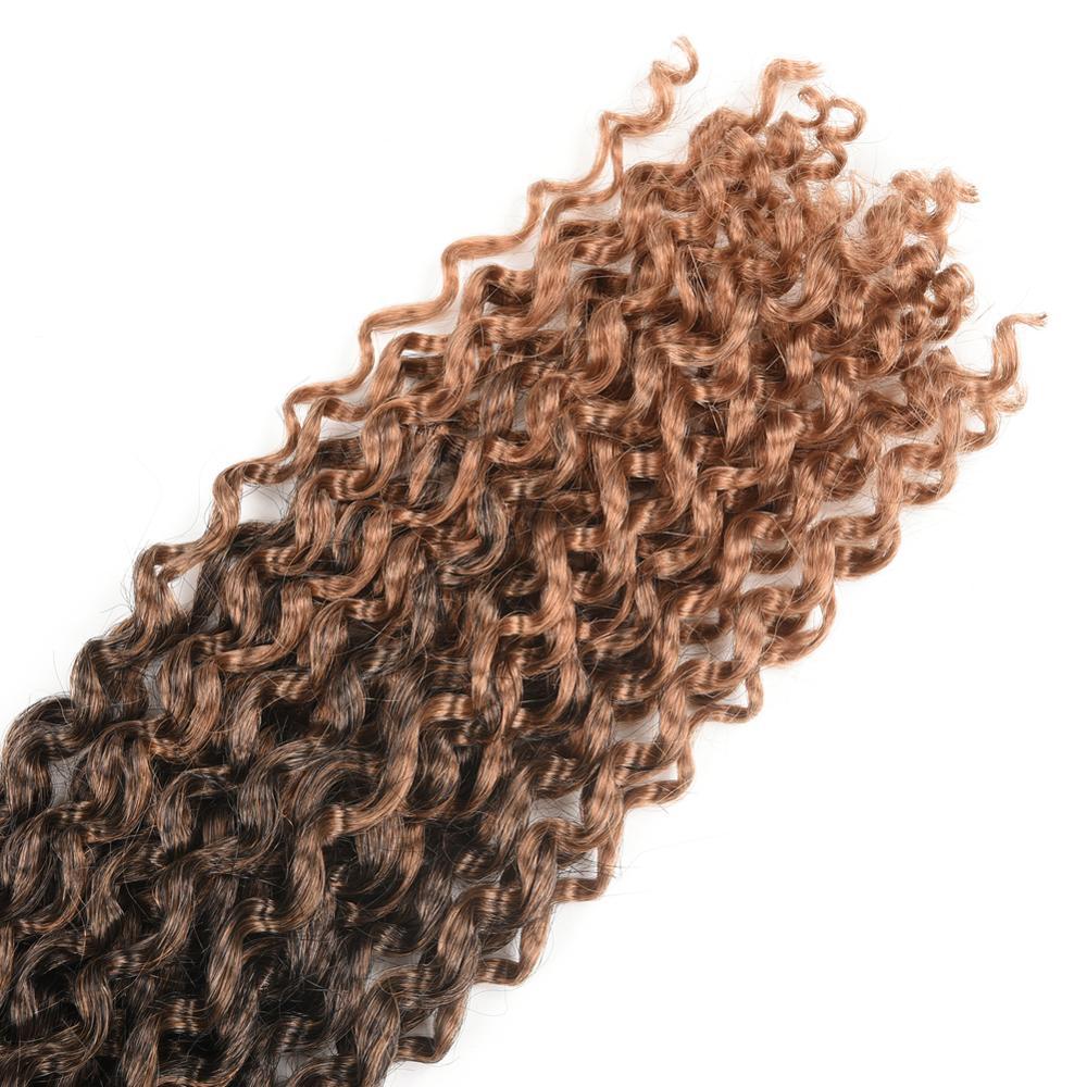 18 pouces 22 Brins Résistant À La Chaleur Fiber Pré Bouclée Synthétique Vague D'eau Tresse Crochet Cheveux