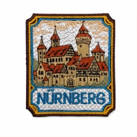 Écusson brodé personnalisé Château Européen et Ville, Badge moral rétro d'architecture, Patch en tissu auto-agrippant pour sacs et uniformes