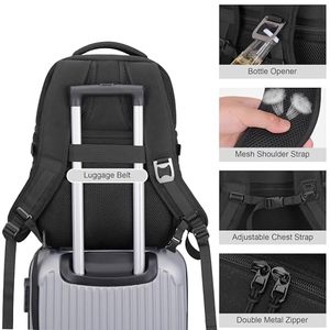 Sac à dos de voyage extensible grande capacité, sac à dos pour ordinateur portable, sac à dos imperméable pour hommes et femmes - Product Image 4