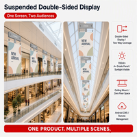 Affichage numérique double face suspendu au plafond pour l'atrium du centre commercial, matrice suspendue de 50 pouces