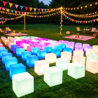 Cube LED RGB 40*40*40 / Décorations de fête, éclairage solaire LED en forme de cube, éclairage de siège