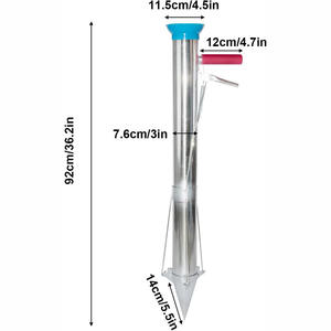 Transplanteur de semis à long manche, outil de plantation de bulbes, transplanteur manuel de jeunes plantes et légumes en acier inoxydable - Product Image 3