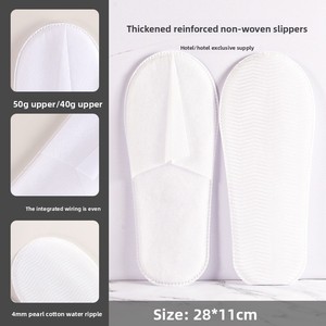 Pantuflas <span class=keywords><strong>desechables</strong></span> blancas unisex, <span class=keywords><strong>uniformes</strong></span> de hotel de negocios para viajes y hogar, cómodas para uso en todas las edades - Product Image 4
