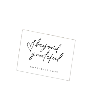 Tarjetas de Felicitación Pequeñas con Logotipo Personalizado Beyond Grateful (Papel de Arte) para Pequeñas Empresas, Bodas, Graduaciones, Acción de Gracias - Product Image 1