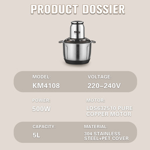 Picadora de Carne Dsp de 5L, Acero Inoxidable, Motor AC, para Uso Doméstico en la Cocina - Product Image 4