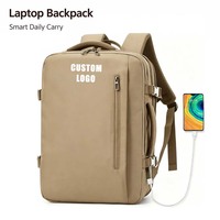 Sac à dos intelligent imperméable avec logo personnalisé pour les voyages, pour hommes et femmes, sac à dos d'affaires pour ordinateur portable avec port de charge USB