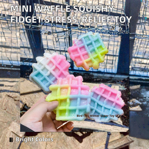 Juguete Sensorial Antiestrés de Goma Suave TPR con Forma de Waffle, Mini Mochi Squishy, Regalo Creativo para Aliviar el Estrés - Product Image 2