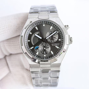 Nuevo Reloj de Pulsera de Moda con Cristal de Zafiro, Caja de Acero, Esfera Negra, Brazalete Integrado, Movimiento Automático, Doble Hora, Fecha y Función de Energía - Product Image 1