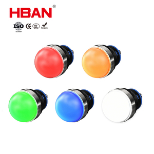 HBAN HB16-22DG 플라스틱 인디케이터 신호등 IP65 220V LED 다색 빨간색 완전 발광 6-30mm 홀 사이즈 장비용 - Product Image 1