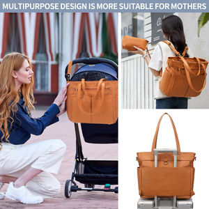 Bolsa de Pañales de PU, Mochila de Gran Capacidad, Moderna, Resistente al Agua, con Cierre de Cremallera, Personalizable, <span class=keywords><strong>para</strong></span> Bebés - Product Image 6